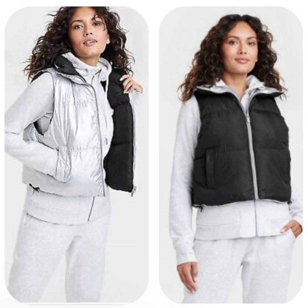 NWT All In Motion Reversible Snow Sport Short Puffer Vest
